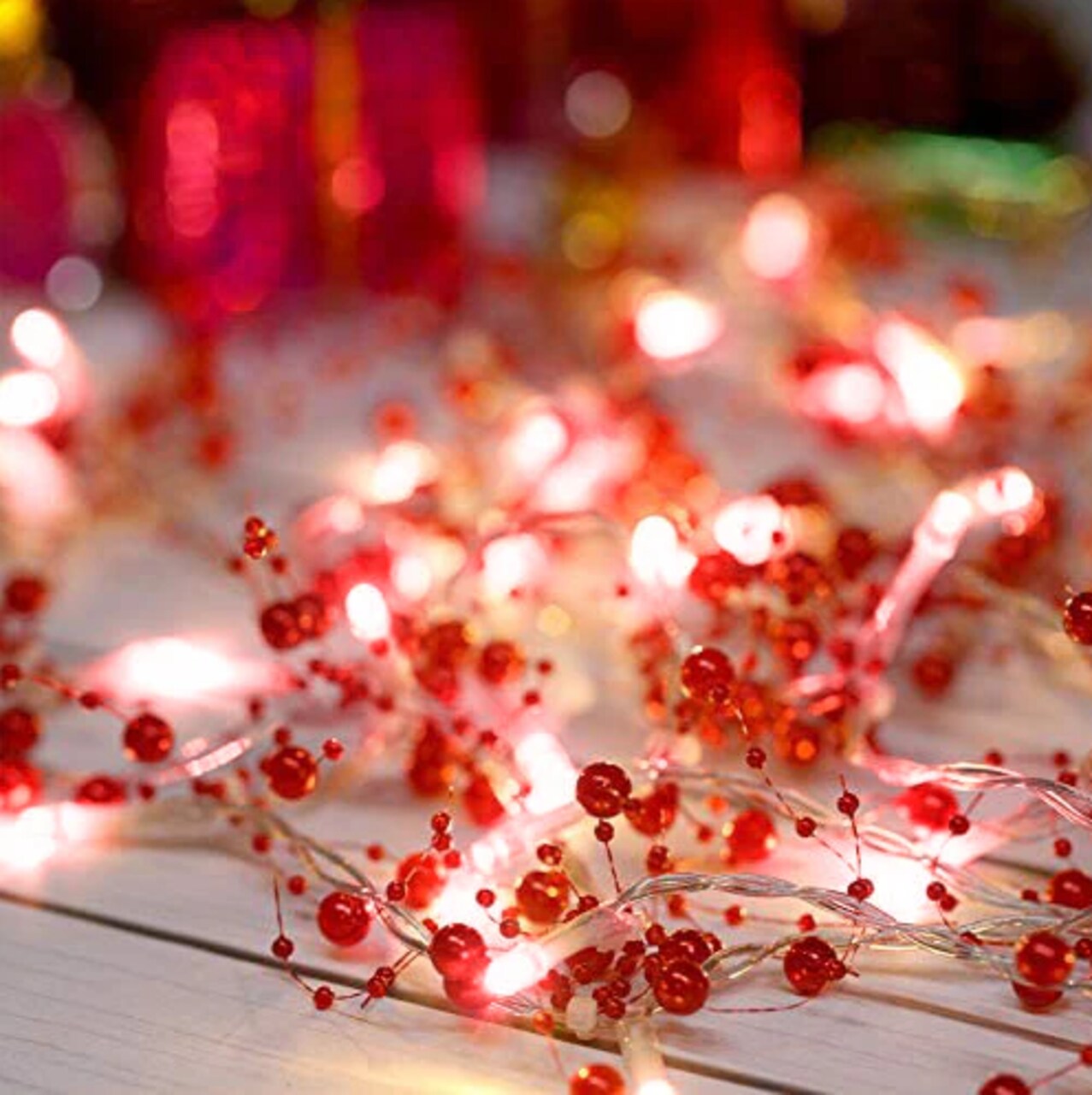 Elegant 20 LED Pearl Bead String Lights — Battery Operated, 3ft